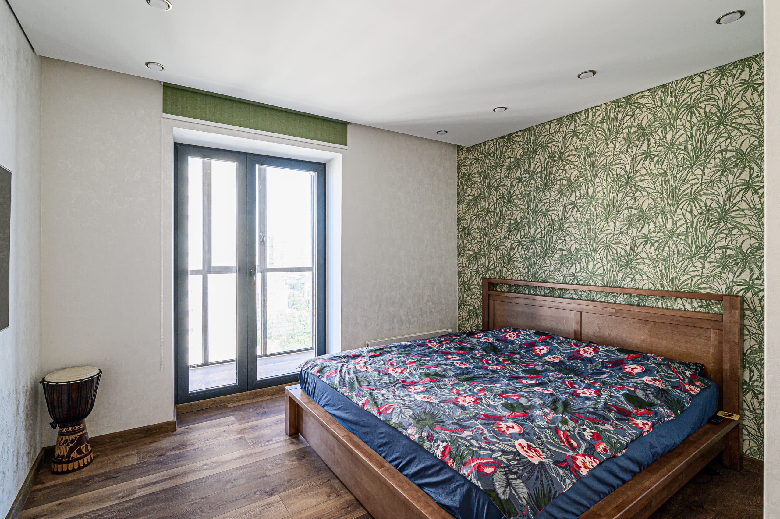 Tapeta botaniczna w sypialni